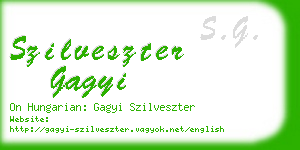 szilveszter gagyi business card